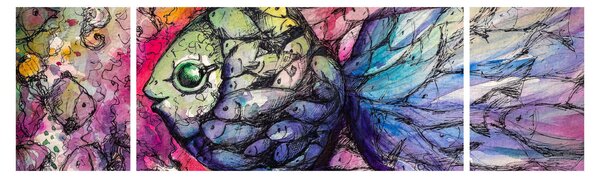 Obraz - Kolorowa rybka (170x50 cm)