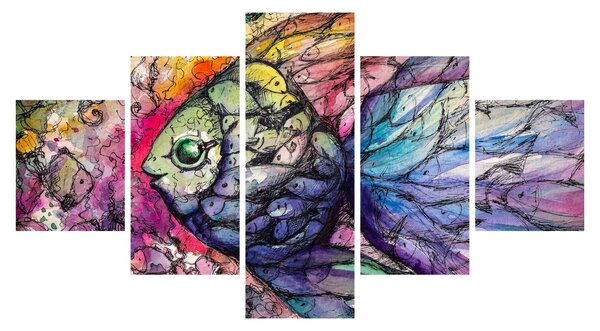 Obraz - Kolorowa rybka (125x70 cm)