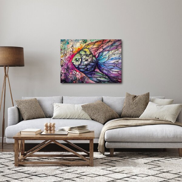 Obraz - Kolorowa rybka (70x50 cm)