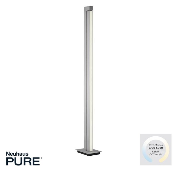 PURE Lampa stojąca LED Lines Floor, możliwość ściemniania, aluminiowy / szary / cynkowy, salon / jadalnia, metal, nowoczesny
