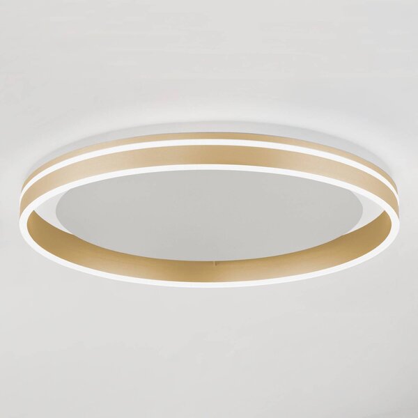 Q-Smart-Home Inteligentna lampa sufitowa Q-Vito, możliwość ściemniania, mosiężny / złoty, salon / jadalnia, metal, nowoczesny