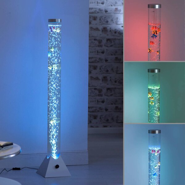JUST LIGHT. GmbH Kolumna wodna Ava z diodami LED i rybkami, 120cm AVA, przezroczysty / transparentny, salon / jadalnia, tworzywo sztuczne, nowoczesny