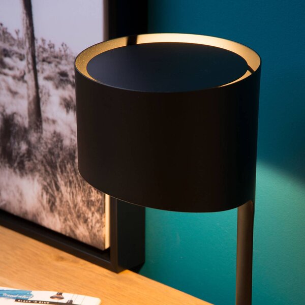Lucide Lampka nocna do sypialni Knulle, czarny, salon / jadalnia, metal, nowoczesny