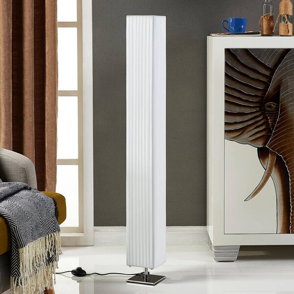 Lampa stojąca Janno Lindby, biały / opal, salon / jadalnia, tkanina / materiał / jedwab, nowoczesny