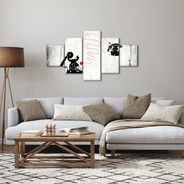 Obraz - Rysunek telefonu w stylu Banksy (125x70 cm)