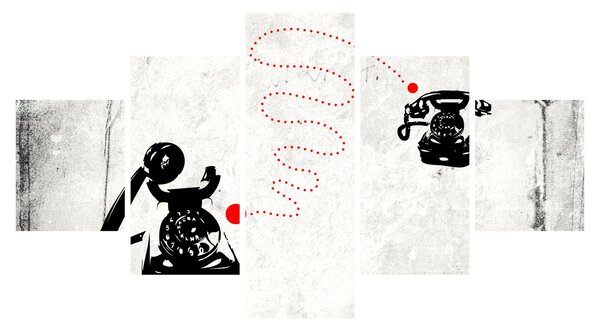 Obraz - Rysunek telefonu w stylu Banksy (125x70 cm)