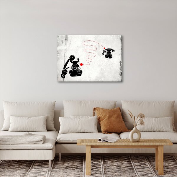 Obraz - Rysunek telefonu w stylu Banksy (70x50 cm)