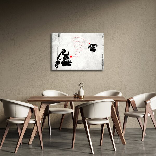 Obraz - Rysunek telefonu w stylu Banksy (70x50 cm)