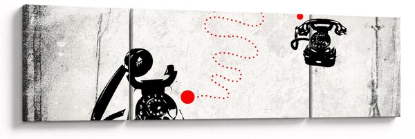 Obraz - Rysunek telefonu w stylu Banksy (170x50 cm)