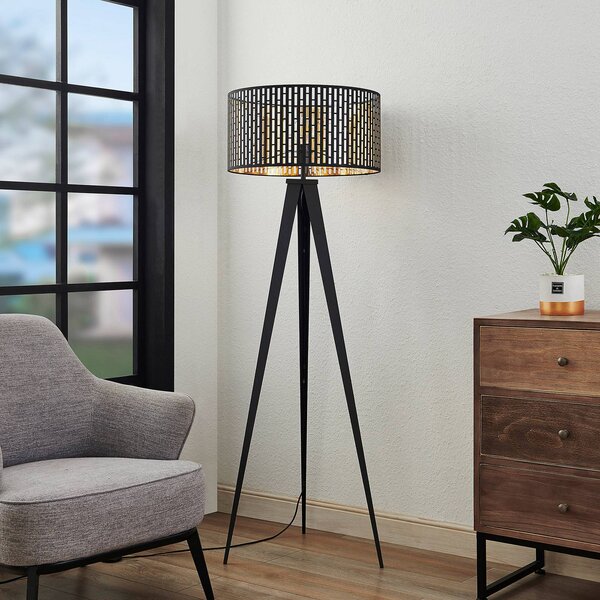 Lampa stojąca Thoralf Lindby, czarny, salon / jadalnia, metal