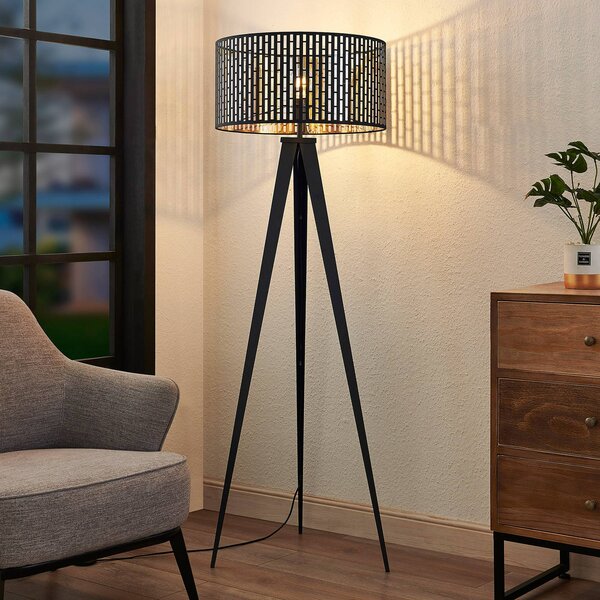 Lampa stojąca Thoralf Lindby, czarny, salon / jadalnia, metal