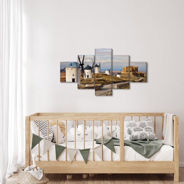 Obraz - Wiatraki Consuegra, Hiszpania (125x70 cm)