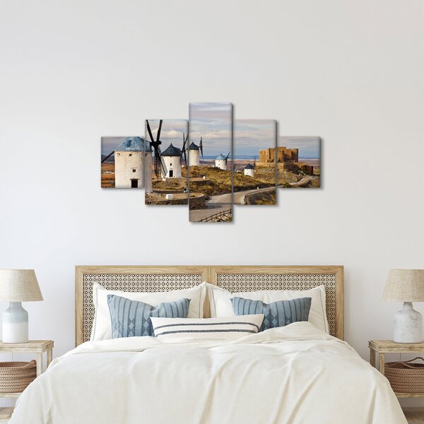 Obraz - Wiatraki Consuegra, Hiszpania (125x70 cm)