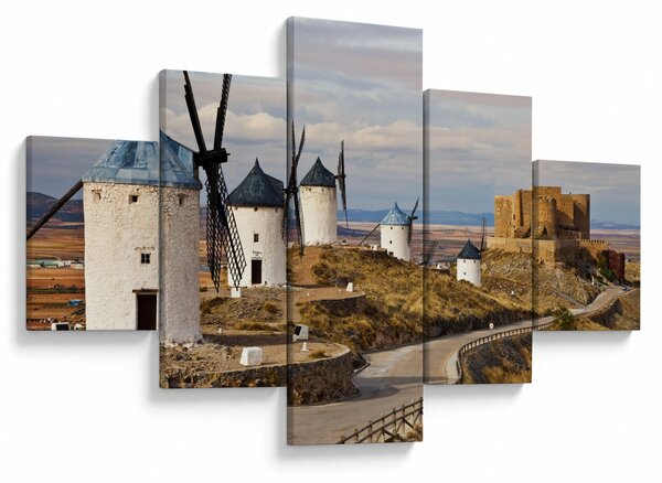 Obraz - Wiatraki Consuegra, Hiszpania (125x70 cm)
