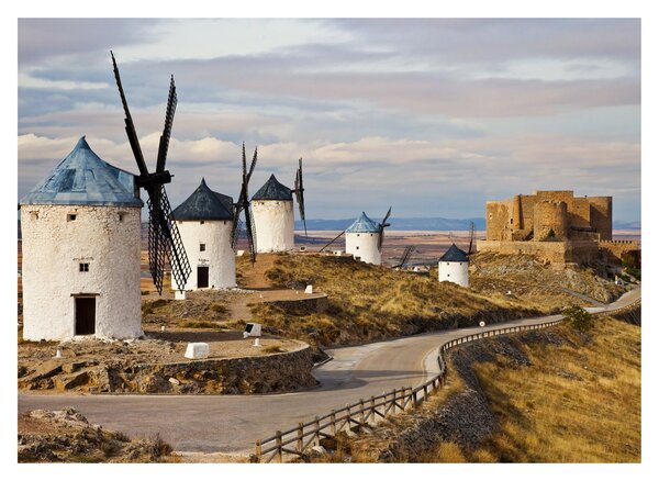 Obraz - Wiatraki Consuegra, Hiszpania (70x50 cm)