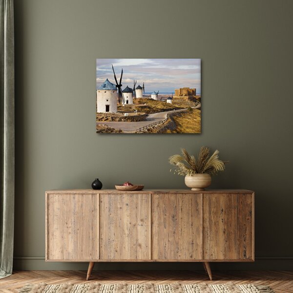 Obraz - Wiatraki Consuegra, Hiszpania (70x50 cm)