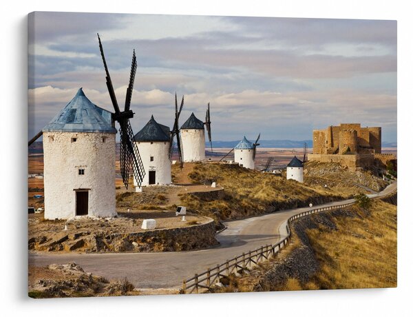 Obraz - Wiatraki Consuegra, Hiszpania (70x50 cm)