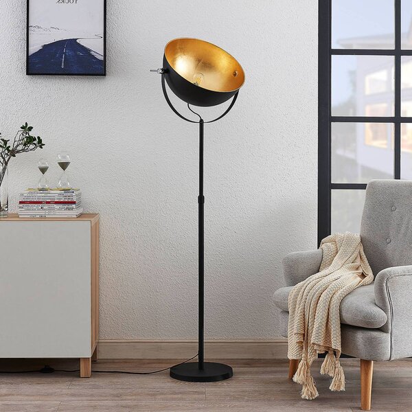 Lampa stojąca Muriel Lindby, czarny, salon / jadalnia, metal, nowoczesny