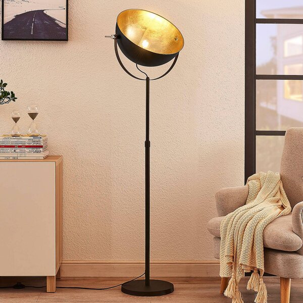 Lampa stojąca Muriel Lindby, czarny, salon / jadalnia, metal, nowoczesny