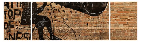 Obraz - Mężczyzna na rowerze w stylu Banksy (170x50 cm)