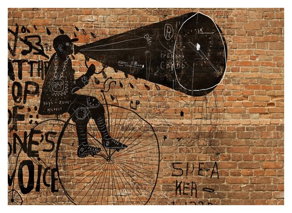 Obraz - Mężczyzna na rowerze w stylu Banksy (70x50 cm)