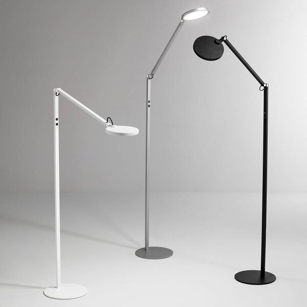 Fabas Luce Lampa stojąca LED Regina, możliwość ściemniania, biały / opal, salon / jadalnia, metal, nowoczesny