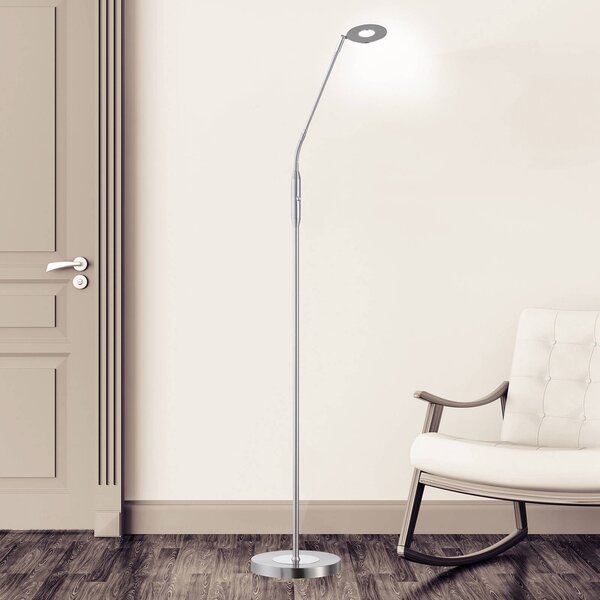 FISCHER & HONSEL Lampa stojąca LED Dent, możliwość ściemniania, aluminiowy / szary / cynkowy, salon / jadalnia, metal, nowoczesny
