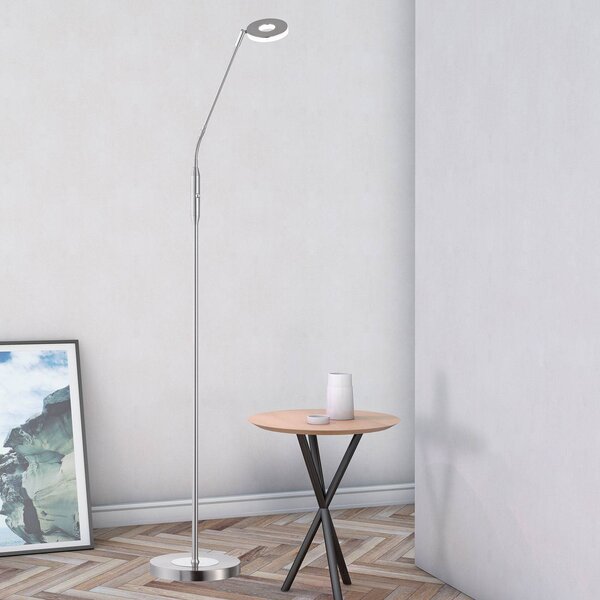 FISCHER & HONSEL Lampa stojąca LED Dent, możliwość ściemniania, aluminiowy / szary / cynkowy, salon / jadalnia, metal, nowoczesny
