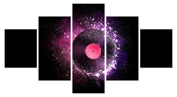 Obraz - Płyta winylowa w kolorze różowo-fioletowym (125x70 cm)