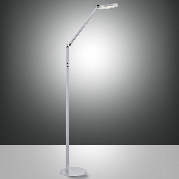 Fabas Luce Lampa stojąca LED Regina, możliwość ściemniania, aluminiowy / szary / cynkowy, salon / jadalnia, metal, nowoczesny