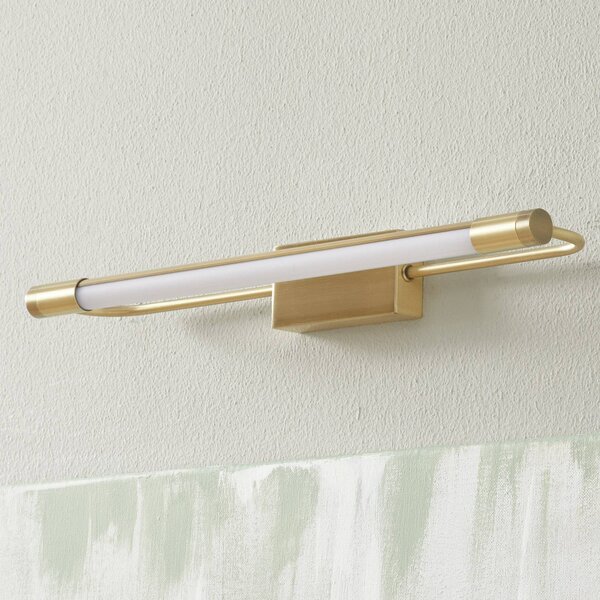 Fabas Luce Kinkiet LED Rapallo, mosiądz, IP44, 40 cm Rapallo, mosiężny / złoty, przedpokój, metal, nowoczesny