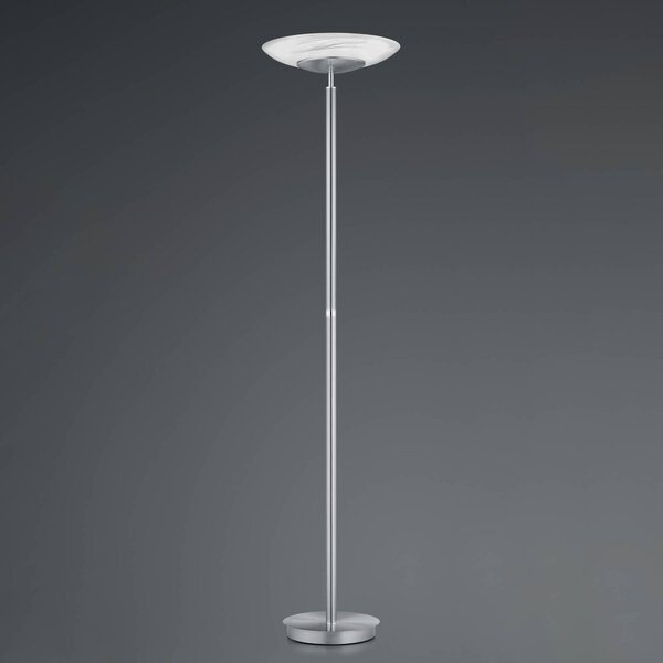 HELL Lampa stojąca LED Findus, możliwość ściemniania, aluminiowy / szary / cynkowy, salon / jadalnia, metal, nowoczesny