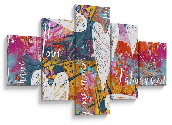 Obraz - Serce na abstrakcyjnym tle (125x70 cm)