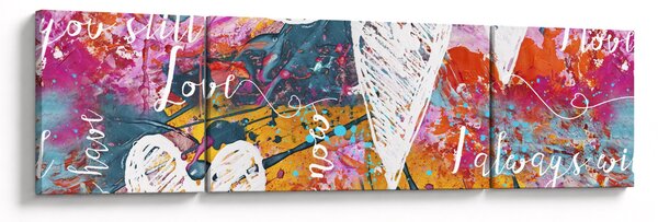 Obraz - Serce na abstrakcyjnym tle (170x50 cm)