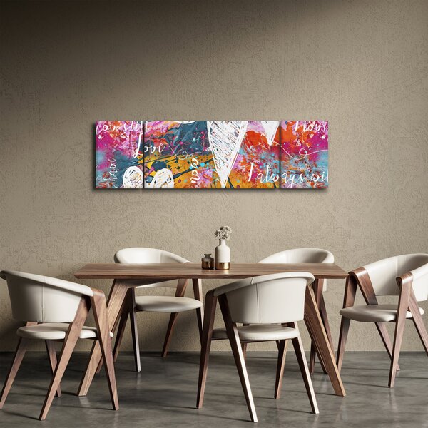 Obraz - Serce na abstrakcyjnym tle (170x50 cm)