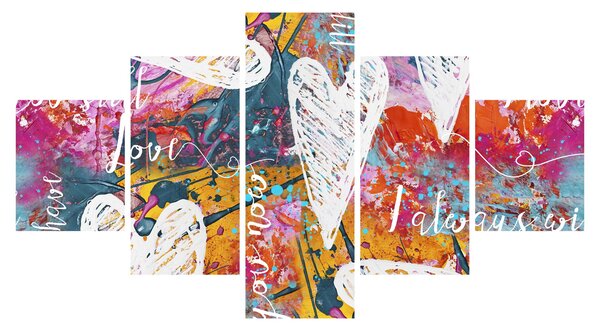 Obraz - Serce na abstrakcyjnym tle (125x70 cm)