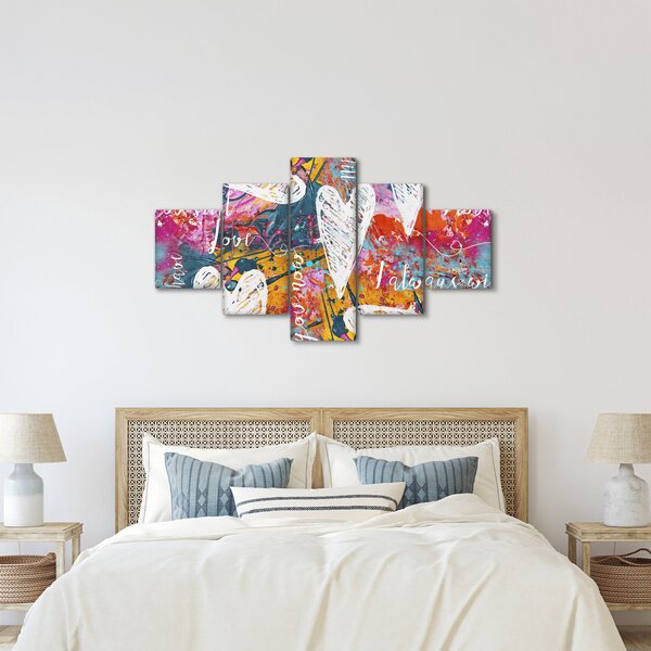 Obraz - Serce na abstrakcyjnym tle (125x70 cm)