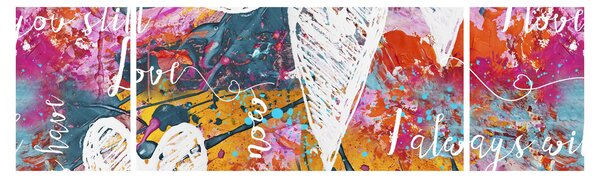 Obraz - Serce na abstrakcyjnym tle (170x50 cm)