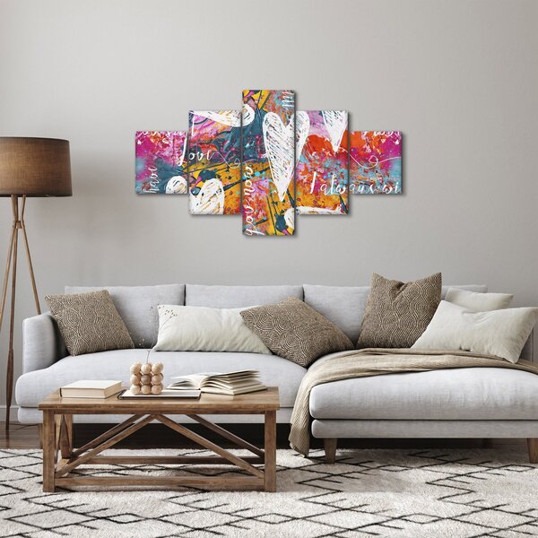 Obraz - Serce na abstrakcyjnym tle (125x70 cm)