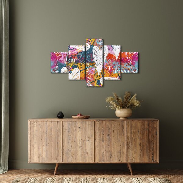Obraz - Serce na abstrakcyjnym tle (125x70 cm)