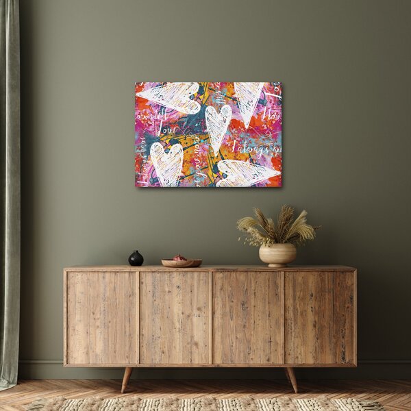 Obraz - Serce na abstrakcyjnym tle (70x50 cm)