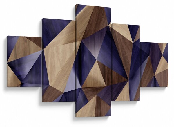 Obraz - 3D drewniane trójkąty (125x70 cm)