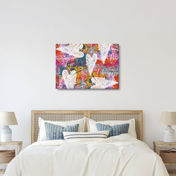 Obraz - Serce na abstrakcyjnym tle (70x50 cm)