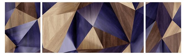 Obraz - 3D drewniane trójkąty (170x50 cm)
