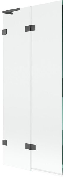 Mexen Lunar L parawan nawannowy 2-skrzydłowy lewy 80 x 150 cm, transparent, gun gray szczotkowany - 897L-080-100-66-00-L