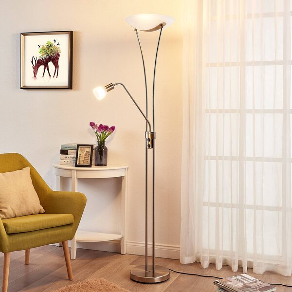 Lampa stojąca Felicia Lindby, aluminiowy / szary / cynkowy, salon / jadalnia, metal, nowoczesny