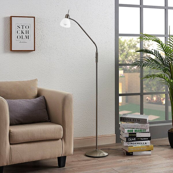 Lampa stojąca Gwendolin Lindby, aluminiowy / szary / cynkowy, salon / jadalnia, metal, nowoczesny