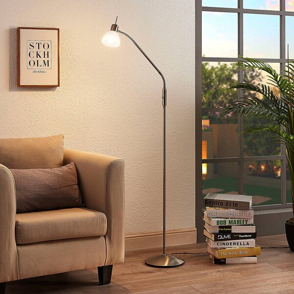 Lampa stojąca Gwendolin Lindby, aluminiowy / szary / cynkowy, salon / jadalnia, metal, nowoczesny