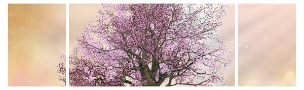 Obraz kwitnącego drzewa na szczycie wzgórza (170x50 cm)