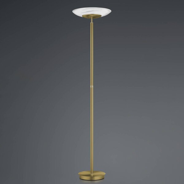 HELL Lampa stojąca LED Findus, możliwość ściemniania, brązowy / mosiężny, salon / jadalnia, metal, nowoczesny